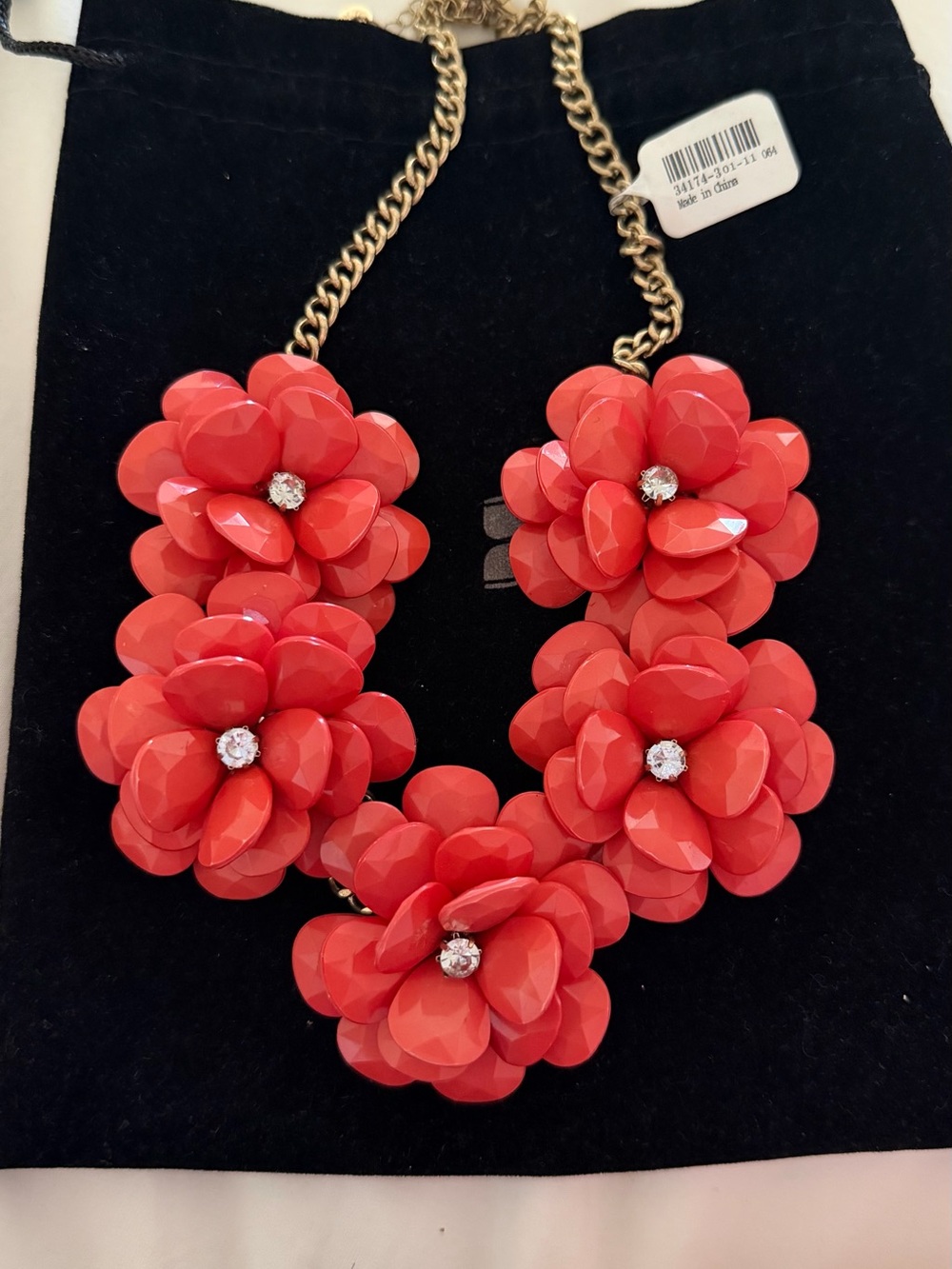 Fashion Jewelry Coral Floral Bib Necklace